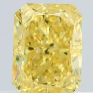 0.5 Carat Radiant Fancy Intense Yellow VVS2 Natural Diamond