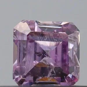 0.25 Carat Square Emerald Fancy Intense Pink Purple I2 Natural Diamond