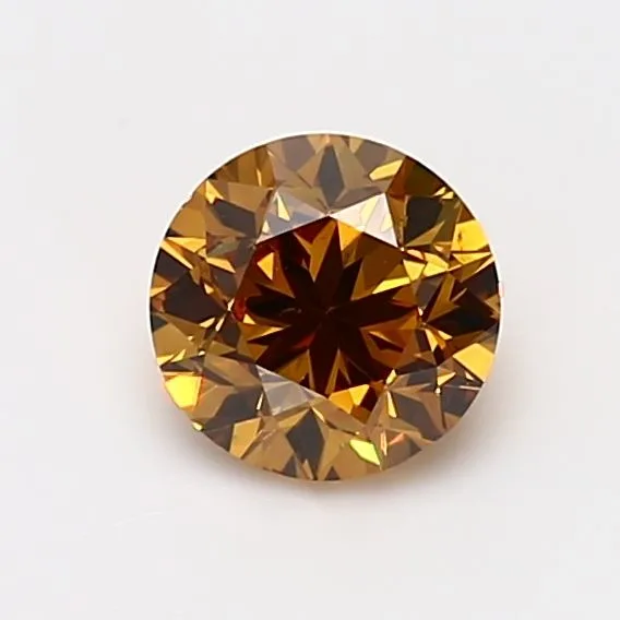 1.01 Carat Round Fancy Deep Orange Yellow SI1 Natural Diamond