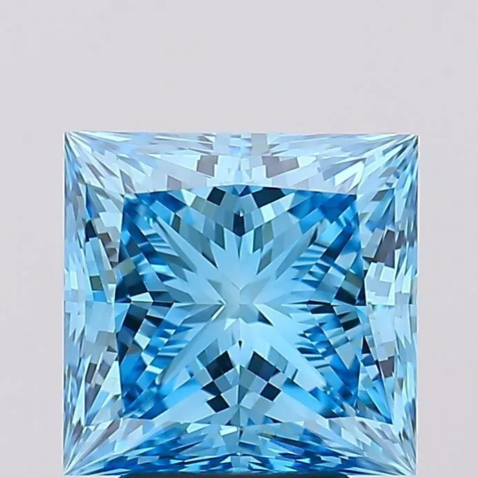 4.04 Carat Princess Fancy Vivid Blue VS1 Lab Diamond 1 4.04 Carat Princess Fancy Vivid Blue VS1 Lab Diamond