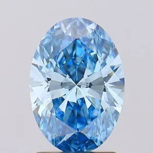 1.59 Carat Oval Fancy Vivid Blue VS1 Lab Diamond
