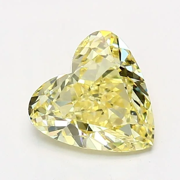 2.03 Carat Heart Fancy Intense Yellow VS2 Natural Diamond