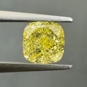 1.53 Carat Cushion Brilliant Fancy Intense Yellow VS1 Natural Diamond