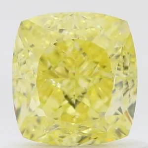 1 Carat Cushion Brilliant Fancy Intense Yellow VS1 Natural Diamond