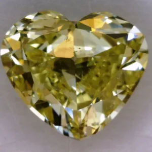 0.77 Carat Heart Fancy Yellow SI2 Natural Diamond