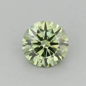 0.52 Carat Round Fancy Vivid Green VVS2 Lab Diamond
