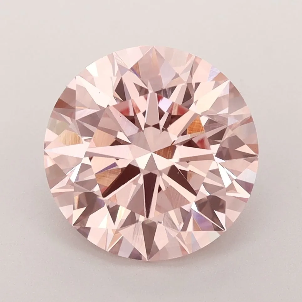 3.4 Carat Round Fancy Intense Pink VS2 Lab Diamond 1 3.4 Carat Round Fancy Intense Pink VS2 Lab Diamond