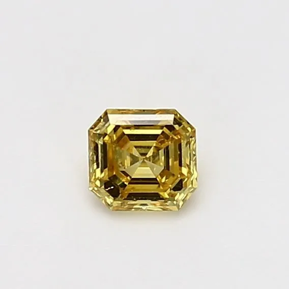 0.31 Carat Asscher Fancy Vivid Yellow SI2 Natural Diamond