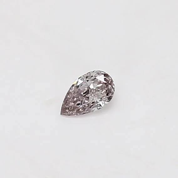 0.09 Carat Pear Fancy Light Brown Pink Natural Diamond