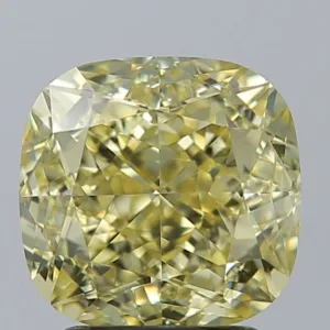 3.05 Carat Cushion Modified Fancy Yellow VVS2 Natural Diamond