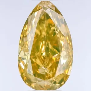 0.54 Carat Pear Fancy Deep Yellow Natural Diamond