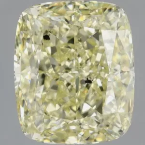 3.09 Carat Cushion Brilliant Fancy Yellow SI2 Natural Diamond