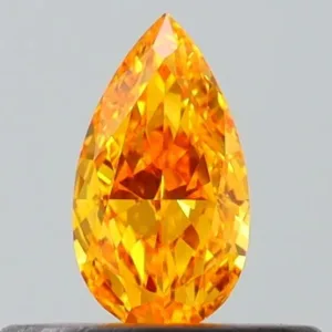 0.26 Carat Pear Fancy Vivid Orange VS2 Natural Diamond