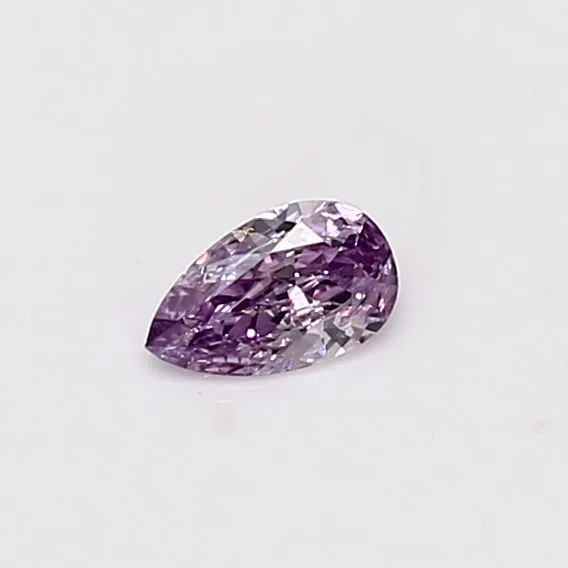 0.17 Carat Pear Fancy Intense Purple Pink I1 Natural Diamond