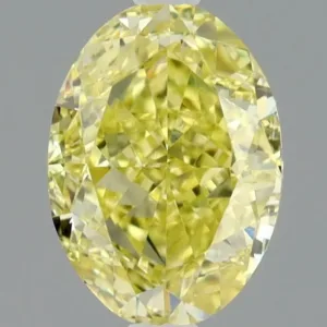 0.7 Carat Oval Fancy Intense Yellow VS1 Natural Diamond