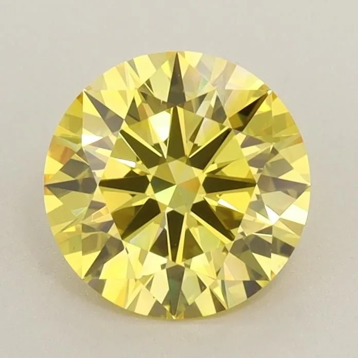 1.1 Carat Round Fancy Intense Yellow VS1 Lab Diamond