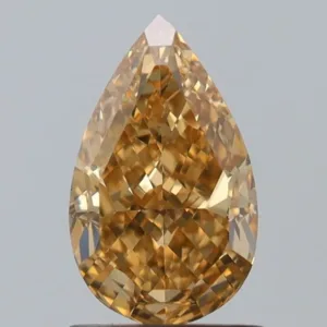 1.23 Carat Pear Fancy Brown Yellow VS1 Natural Diamond