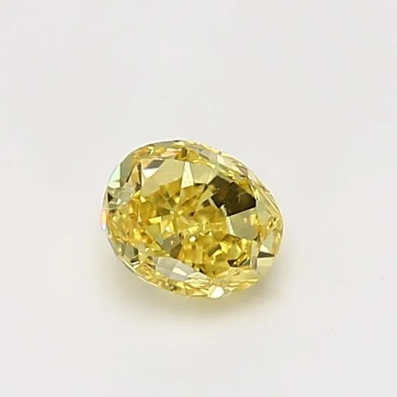 0.57 Carat Oval Fancy Vivid Yellow VS1 Natural Diamond