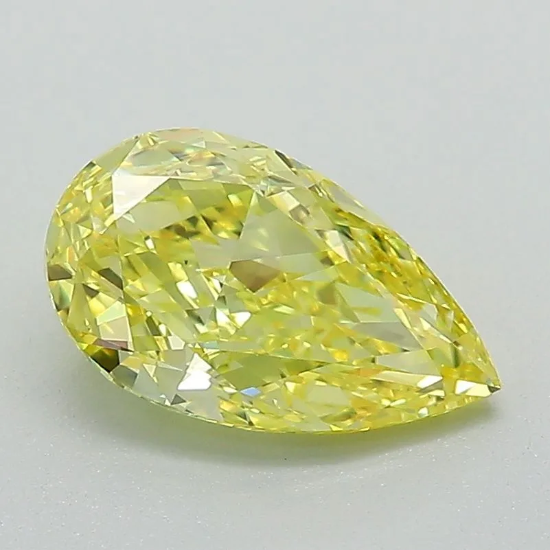 1.5 Carat Fancy Vivid Yellow VS1 PEAR Lab Diamond