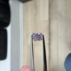 0.24 Carat Radiant Fancy Pink Purple SI2 Natural Diamond