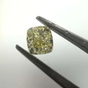 0.39 Carat Cushion Brilliant Fancy Yellow VS2 Natural Diamond