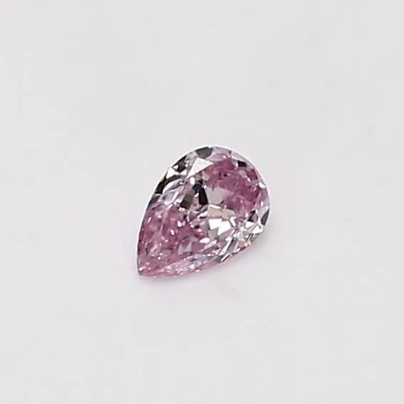 0.15 Carat Pear Fancy Intense Purple Pink SI2 Natural Diamond