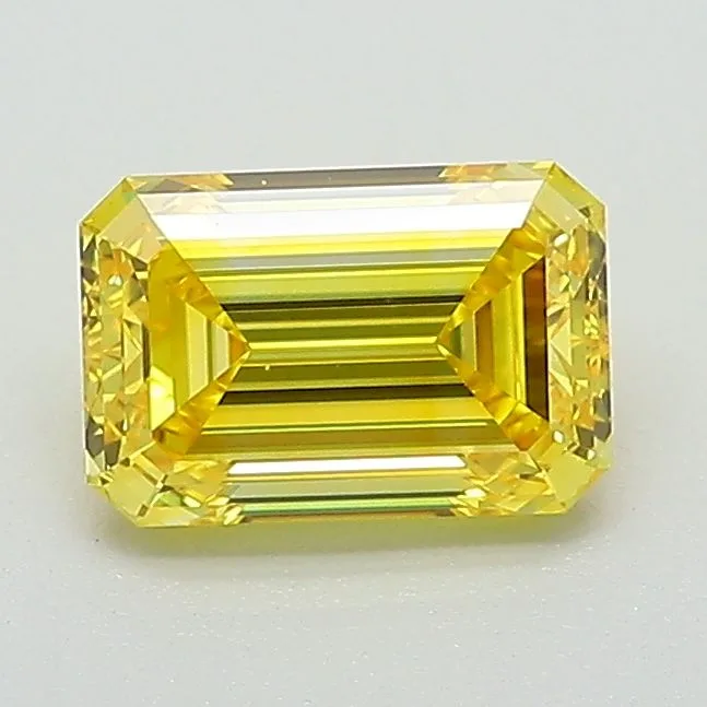 1.13 Carat Fancy Vivid Yellow VS1 EMERALD Lab Diamond