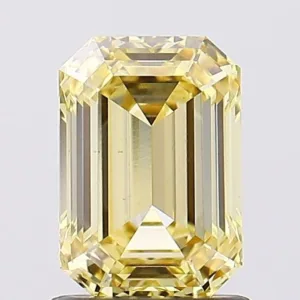 1.18 Carat Emerald Fancy Intense Yellow VVS2 Lab Diamond