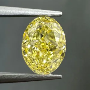 1.01 Carat Oval Fancy Intense Yellow VS1 Natural Diamond