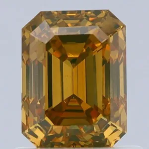 1.07 Carat Emerald Fancy Deep Yellow VS1 Natural Diamond