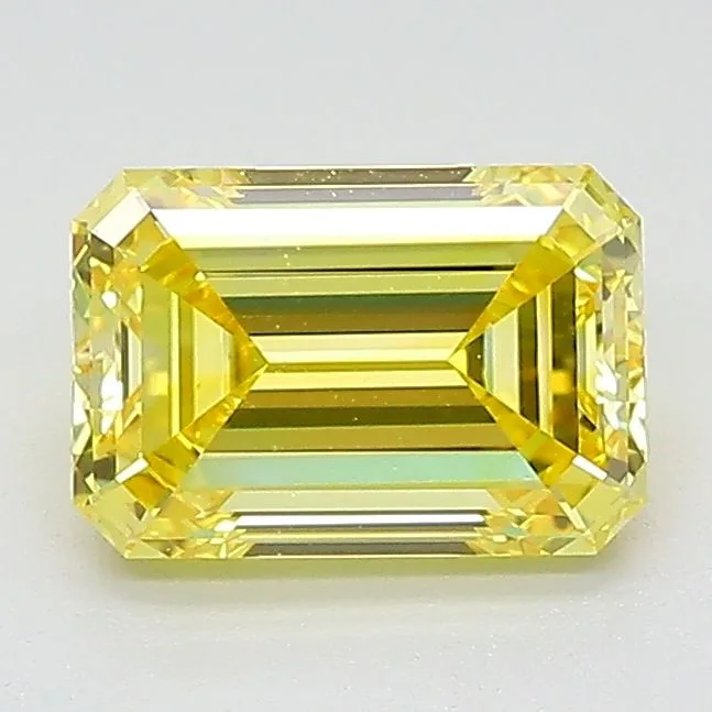 1.41 Carat Fancy Vivid Yellow VVS1 EMERALD Lab Diamond
