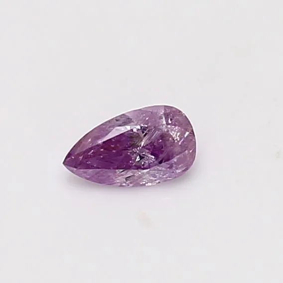 0.22 Carat Pear Fancy Intense Pink Purple I3 Natural Diamond