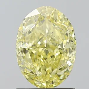 1.6 Carat Oval Fancy Intense Yellow VVS2 Natural Diamond
