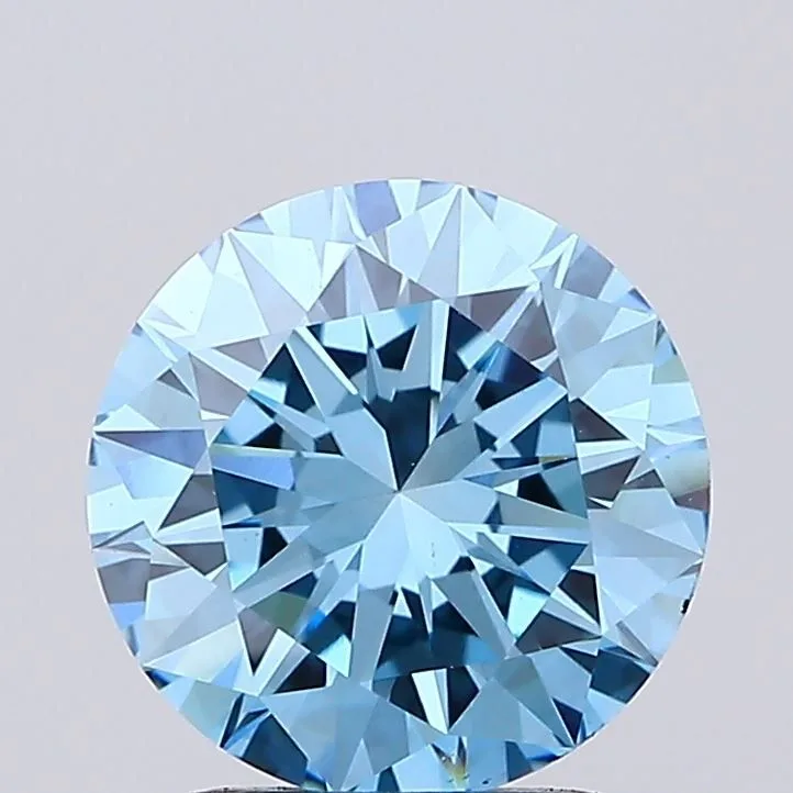 1.71 Carat Round Fancy Vivid Blue VS1 Lab Diamond