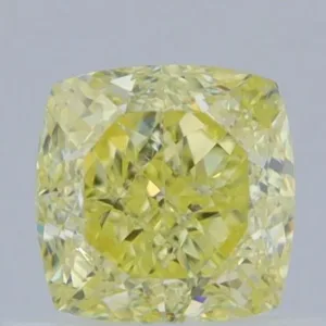 0.81 Carat Cushion Brilliant Fancy Intense Yellow VS1 Natural Diamond