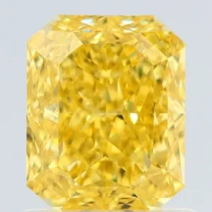 1.26 Carat Radiant Fancy Vivid Yellow IF Natural Diamond