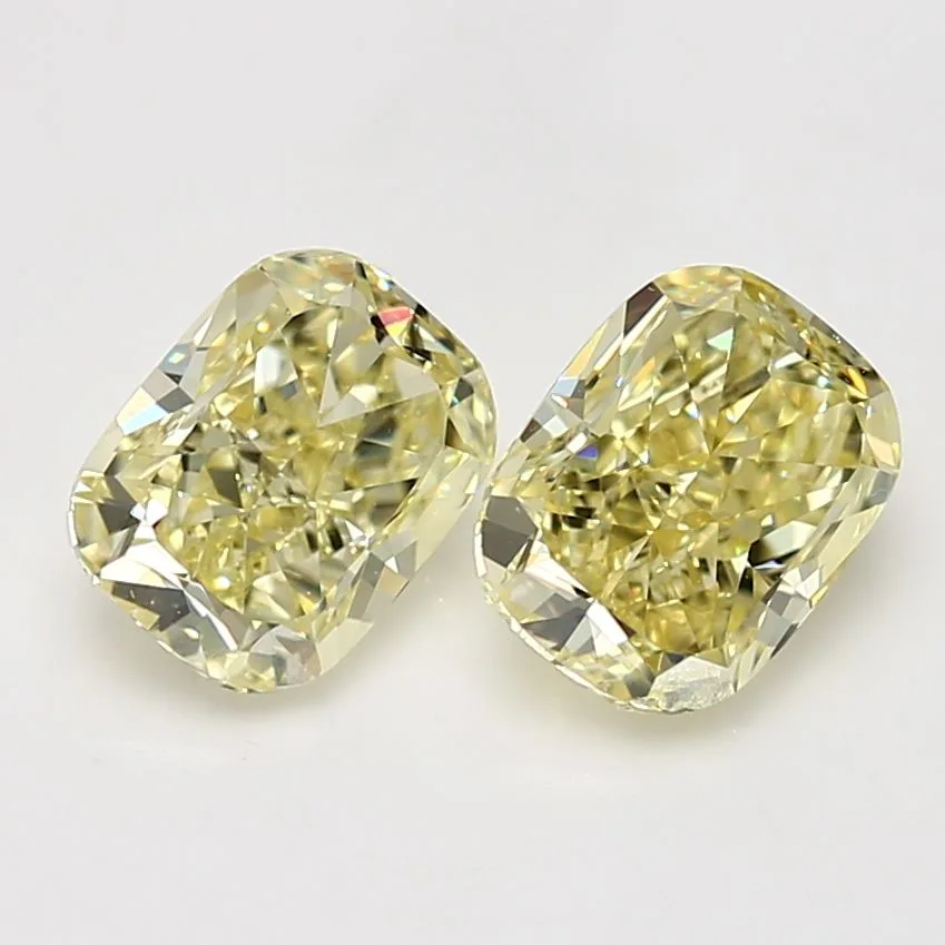1.53 Carat Cushion Brilliant Fancy Yellow VS1 Natural Diamond
