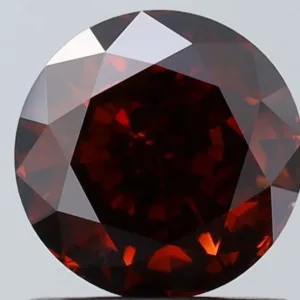 1 Carat Round Fancy Deep Orange Brown SI2 Natural Diamond