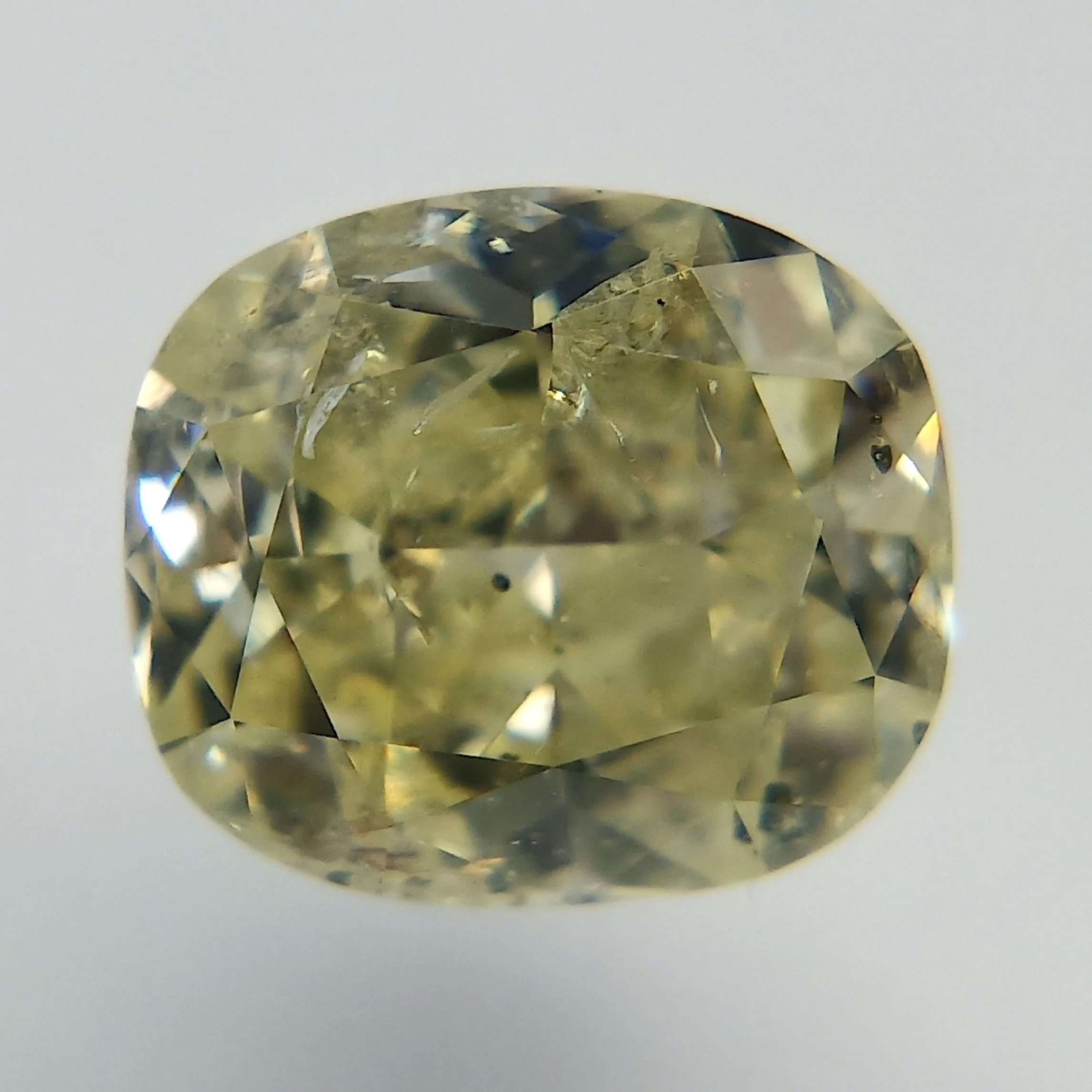 1.05 Carat Cushion Modified Fancy Light Yellow Natural Diamond