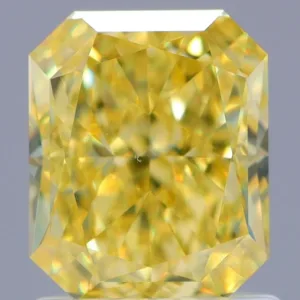 1.51 Carat Radiant Fancy Intense Yellow VS2 Natural Diamond