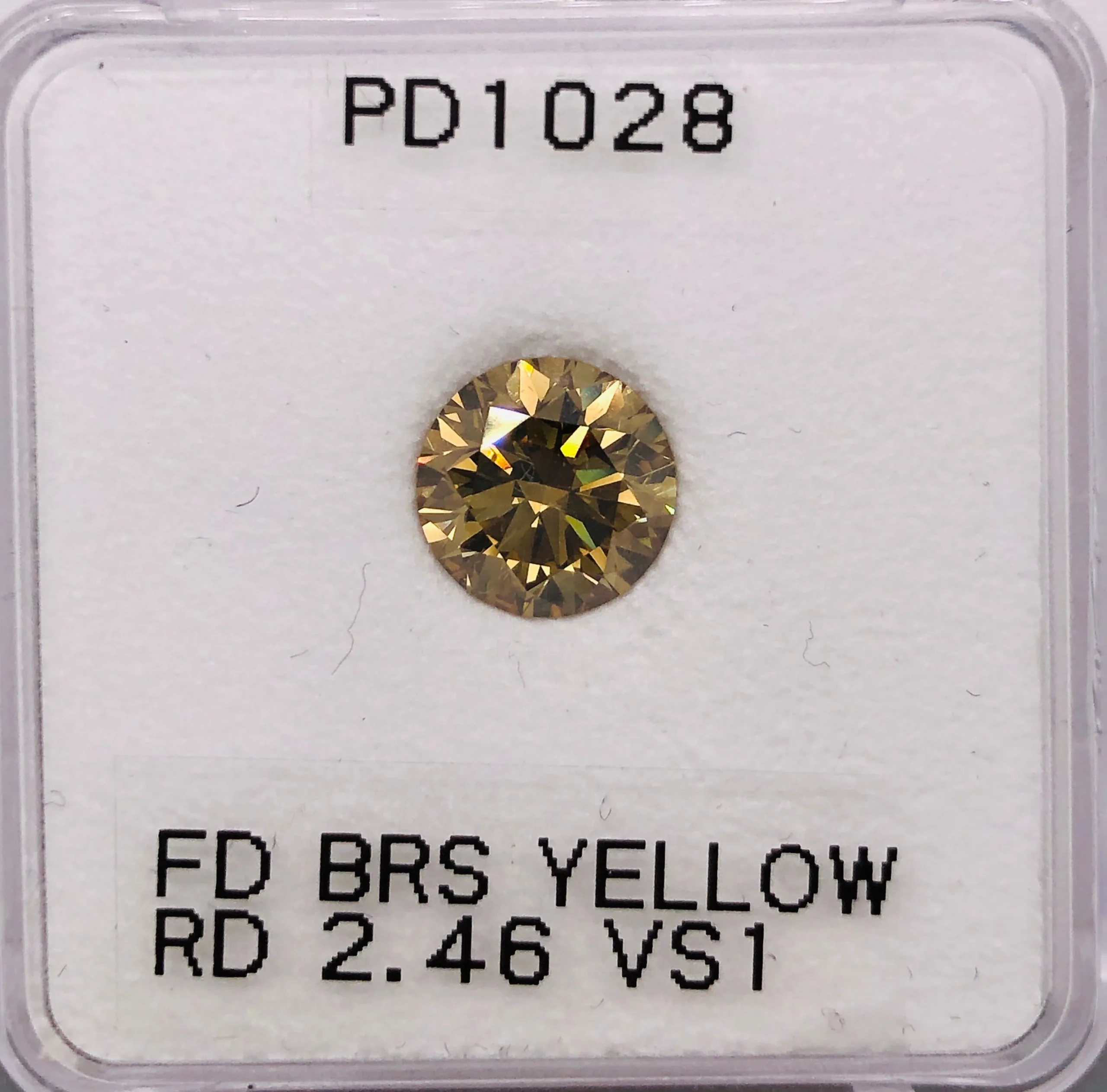 2.46 Carat Round Fancy Deep Yellow SI1 Natural Diamond 1 2.46 Carat Round Fancy Deep Yellow SI1 Natural Diamond