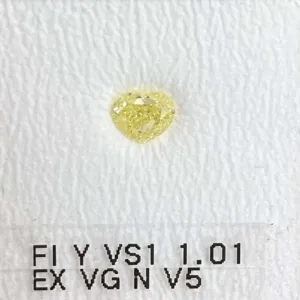 1.01 Carat Heart Fancy Intense Yellow VS1 Natural Diamond