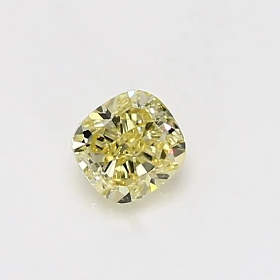 0.4 Carat Cushion Brilliant Fancy Intense Yellow VS2 Natural Diamond