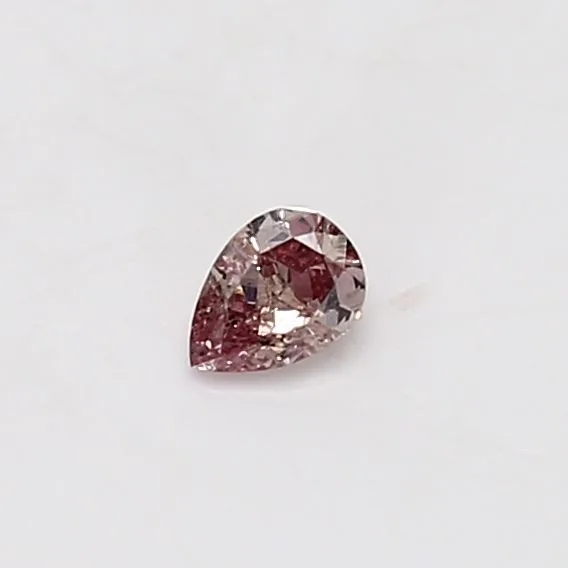 0.16 Carat Pear Fancy Intense Pink SI1 Natural Diamond