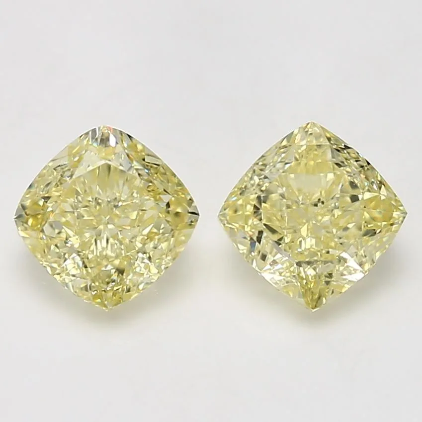 1.58 Carat Cushion Brilliant Fancy Yellow VS2 Natural Diamond