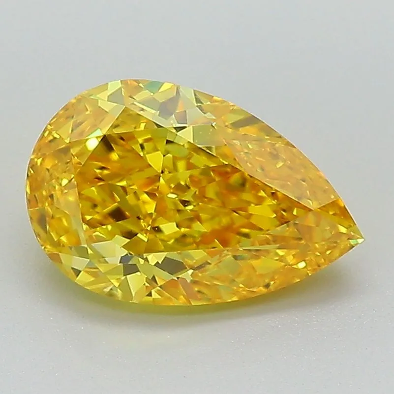 1.77 Carat Fancy Vivid Yellow VVS2 PEAR Lab Diamond