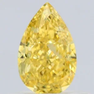 0.56 Carat Pear Fancy Vivid Yellow VS1 Natural Diamond