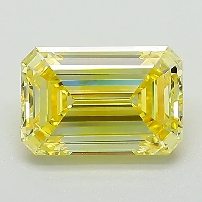 1.37 Carat Fancy Vivid Yellow VVS2 EMERALD Lab Diamond