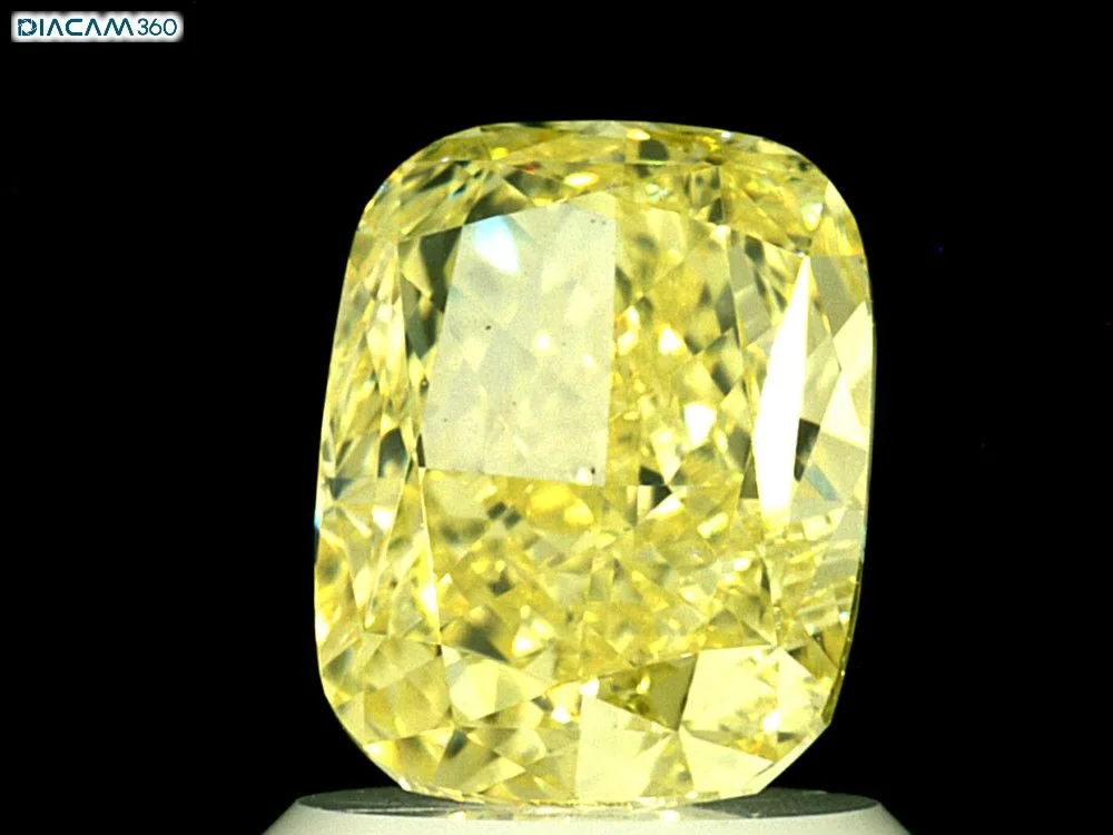 1.5 Carat Cushion Brilliant Fancy Intense Yellow VS2 Natural Diamond 1 1.5 Carat Cushion Brilliant Fancy Intense Yellow VS2 Natural Diamond
