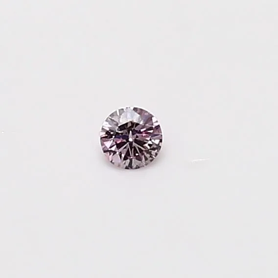 0.05 Carat Round Fancy Purple Pink SI1 Natural Diamond